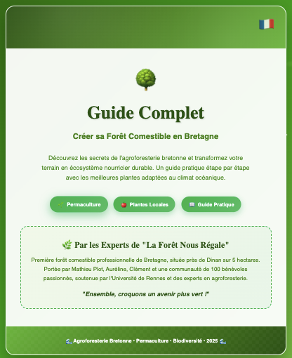 Guide Complet : Créer sa Forêt Comestible en Bretagne - Étapes et Plantes Idéales